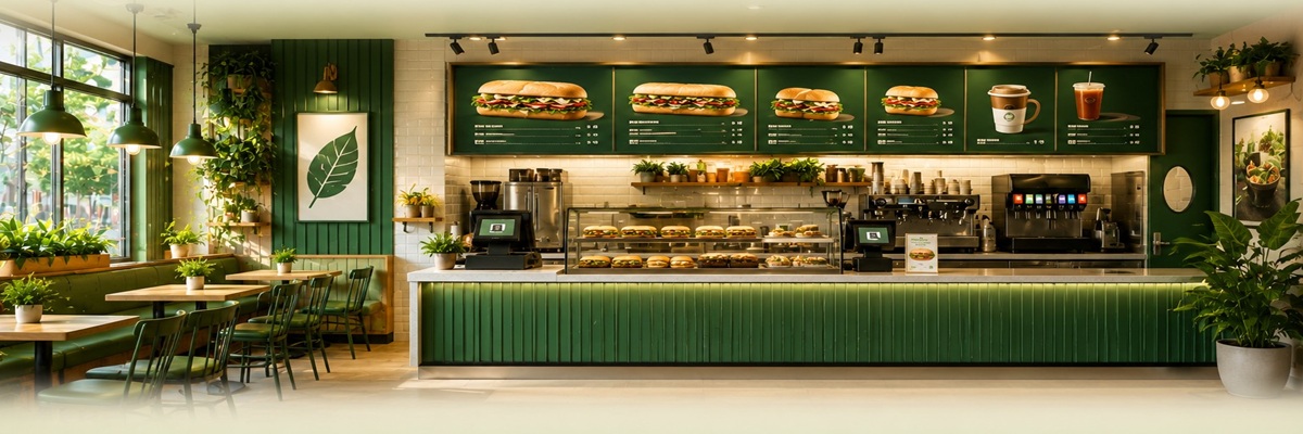 Advertising spokesperson presenting a brand message in a bright modern commercial environment